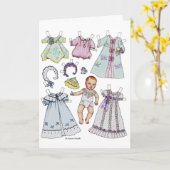 Carte de note blanche pour poupée de papier pour b (Fleur jaune)