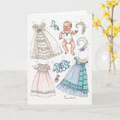 Carte de note blanche pour poupée en papier de sty (Fleur jaune)