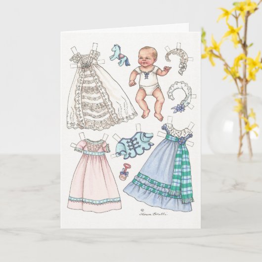 Carte de note blanche pour poupée en papier de sty (Fleur jaune)