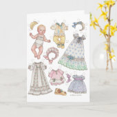 Carte de note blanche pour poupée en papier pour b (Fleur jaune)