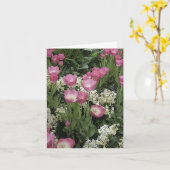 Carte de note blanche pour tulipe rose (Fleur jaune)