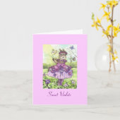 Carte de note blanche pour violettes sucrées (Fleur jaune)
