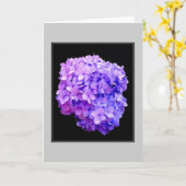 Carte de note blanche 'Purple Hydrangea Bloom' (Fleur jaune)
