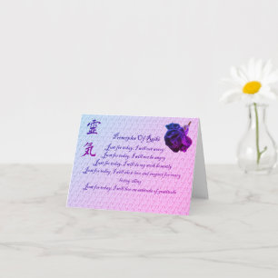 Carte de note blanche Reiki Principes et symbole