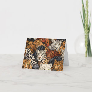Carte de note blanche Safari Wild Cats Exotic Jung