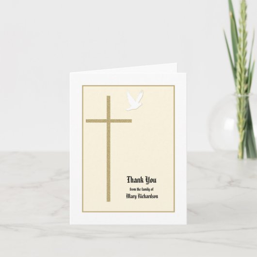Carte de note Blank Christian Memorial Merci (Devant)