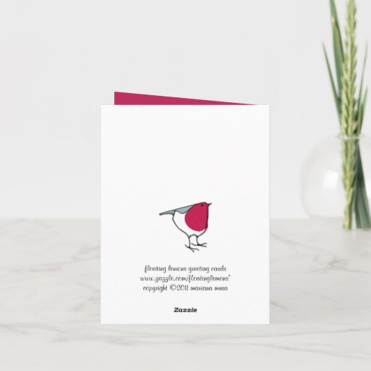 Carte de note bleu petit Robin (Dos)