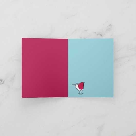 Carte de note bleu petit Robin (Intérieur)