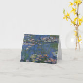 Carte de note bleue de tons des nénuphars 1916 de (Fleur jaune)