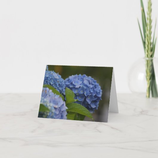 Carte de note bleue d'hortensia (Devant)