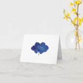 Carte de note bleue d'hortensia (Fleur jaune)