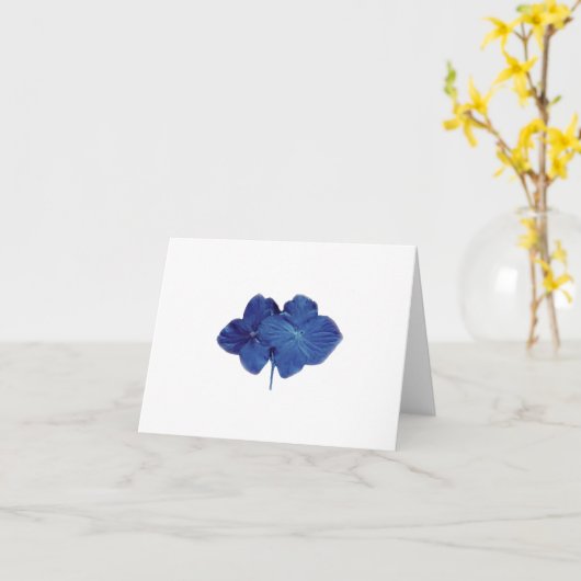 Carte de note bleue d'hortensia (Fleur jaune)