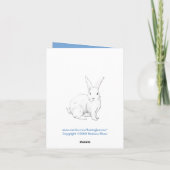 Carte de note bleue pour lapin (Dos)
