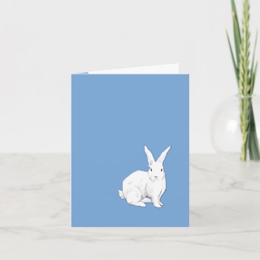 Carte de note bleue pour lapin (Devant)
