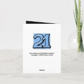 Carte de note bleue Silly Number 21 (Dos)