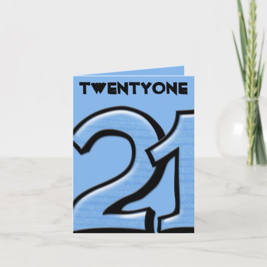 Carte de note bleue Silly Number 21 (Devant)