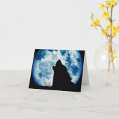 Carte de note Blue Moon Wolf (Fleur jaune)