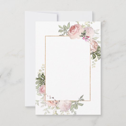 Carte de note Blush Pink Gold Florame 3x5 (Devant)