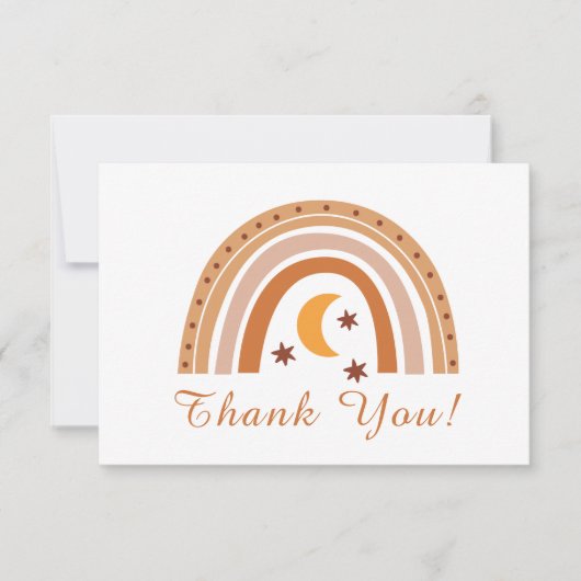 Carte de note Boho Rainbow Thank (Devant)