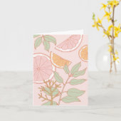 Carte de note botanique avec agrumes et Feuille (Fleur jaune)