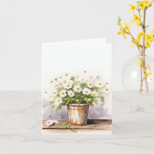 Carte de note Bouquet Daisy Watercolor (Fleur jaune)