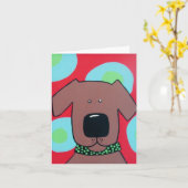 Carte de note Brown de chien (Fleur jaune)