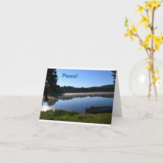 Carte de note brumeuse de lac (Fleur jaune)