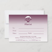 Carte de note cadeau personnalisée violet et blanc (Dos)