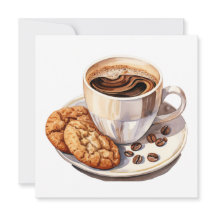 Carte de note café et cookies