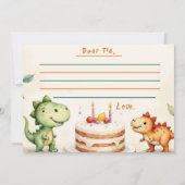 Carte de note capsule temporelle de dinosaure Phot (Dos)