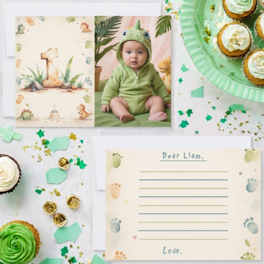 Carte de note capsule temporelle de dinosaure Phot