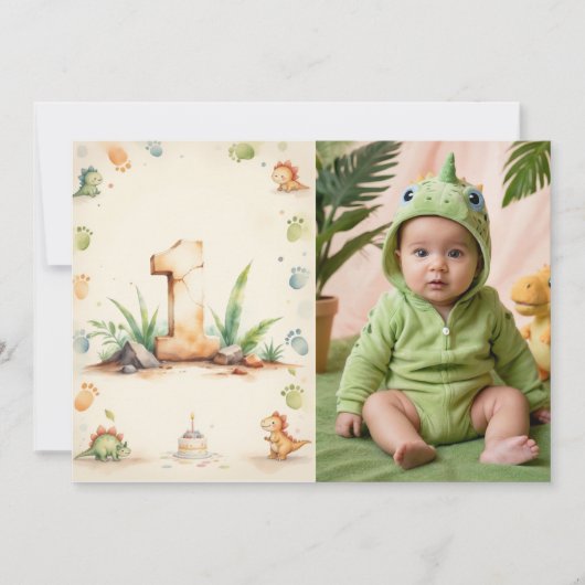 Carte de note capsule temporelle dinosaure Photo 1 (Devant)