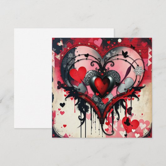 Carte de note cardiaque gothique (Devant / Derrière)