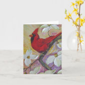 Carte de note cardinale et blanche rouge de (Fleur jaune)