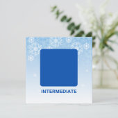 Carte de note Carré bleu skieur intermédiaire (Debout devant)