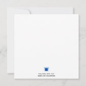 Carte de note Carré bleu skieur intermédiaire (Dos)