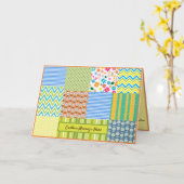 Carte de note / carte de vœux en patchwork (Fleur jaune)