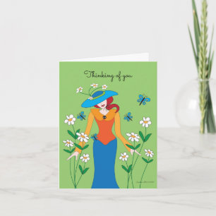 Carte de note Casquette Lady in Blue