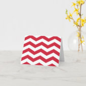 Carte de note cerise et blanc Chevron - BLANC (Fleur jaune)
