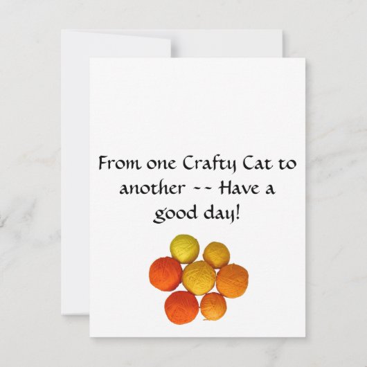 Carte de note - Chat artisanal (Dos)