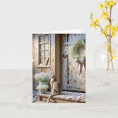 Carte de note Chat de Ferme avec Couronne de Gypso (Fleur jaune)