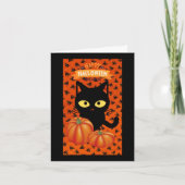 Carte de note Chat Noir Halloween pour enfants (Devant)