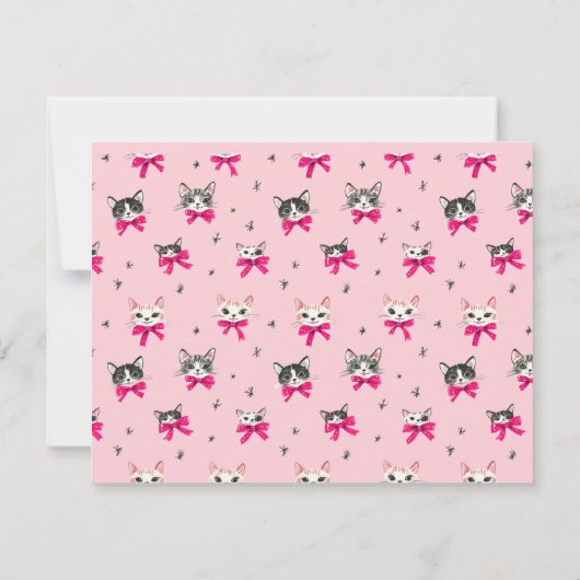 Carte de note Chats avec vaches roses (Dos)