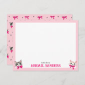 Carte de note Chats avec vaches roses (Devant / Derrière)