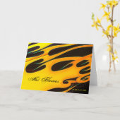 Carte de note chaude de flammes (Fleur jaune)
