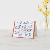 Carte de note Chevaux en mouvement (Fleur jaune)