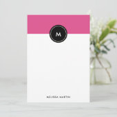 Carte de note Chic Dark Pink et Black Stationery (Debout devant)