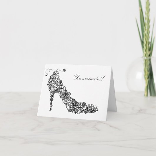Carte de note chic de ~ de salutation de chaussure (Devant)
