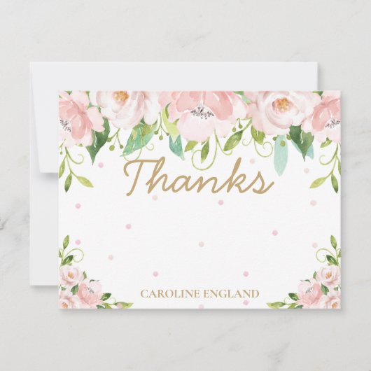 Carte de note chic Elegant Blush Rose Floral Flowe (Devant)