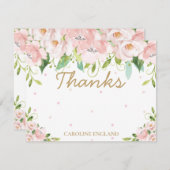 Carte de note chic Elegant Blush Rose Floral Flowe (Devant / Derrière)